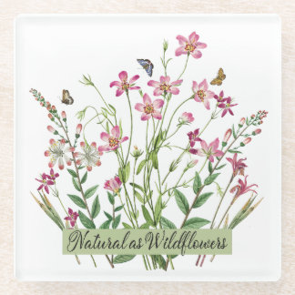Natural as Wildflowers - Vintage Glass Coaster