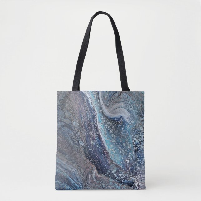 Natural Attraction 1 Blue Fluid Abstract Tote Bag (Front)