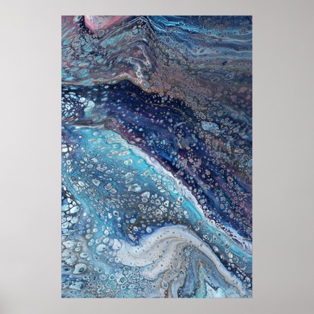 Natural Attraction 2 Blue Geode Abstract Print (Front)