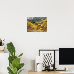 Natural autumn yellow leaves poster