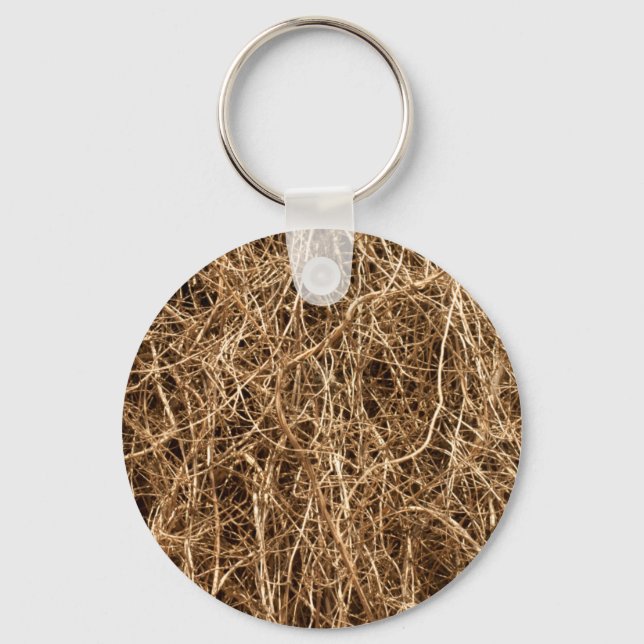 Natural background hay key ring (Front)