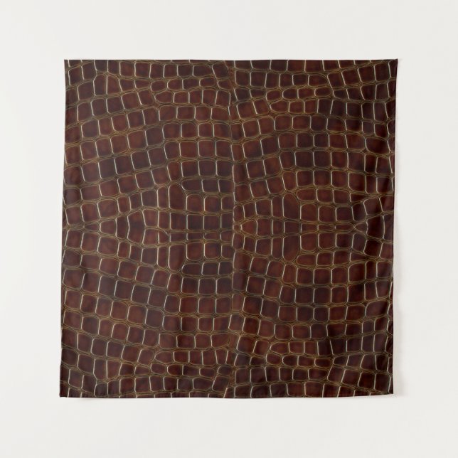 Natural background of lacquered brown crocodile le tapestry (Front)
