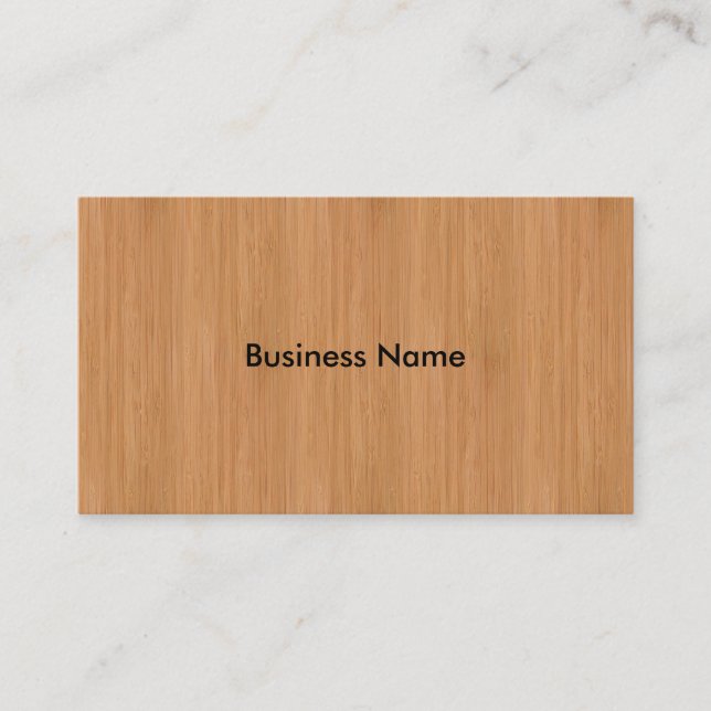 Natural Bamboo Wood Grain Look Business Card (Front)