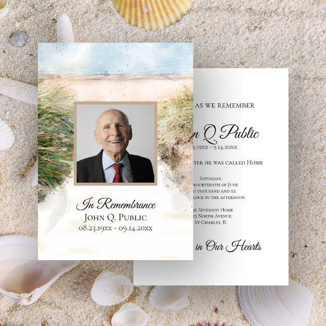 Natural Beach Death Anniversary Memorial Invitation (Creator Uploaded)