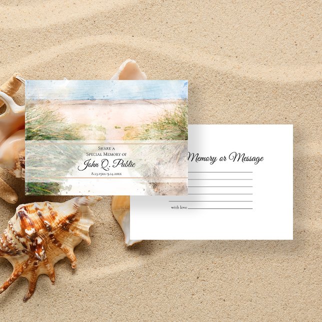 Natural Beach Share a Memory Funeral Memorial Card (Creator Uploaded)