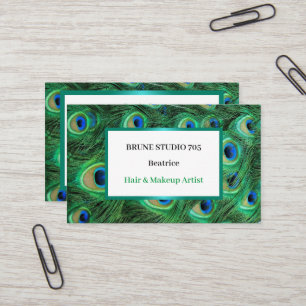 Natural & Beautiful Shiny Peacock’s tail feather Business Card