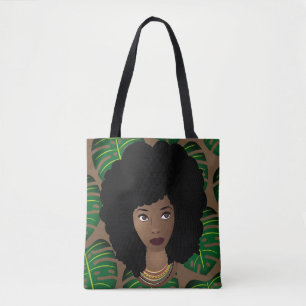 Natural Beauty, Tropical Leaves Pattern Tote Bag