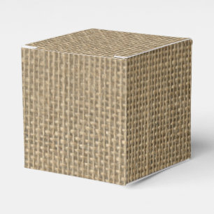 Natural Beige Burlap Favour Box