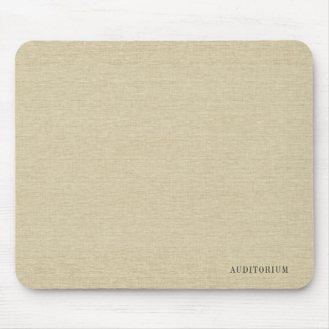 Natural Beige Linen Fabric With Grey Typography 3 Mouse Pad (Front)