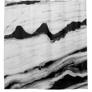 natural black and white marble texture, luxurious shower curtain