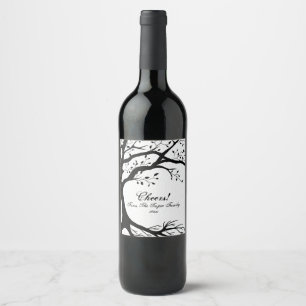 Natural, Black and White Tree Wine Label