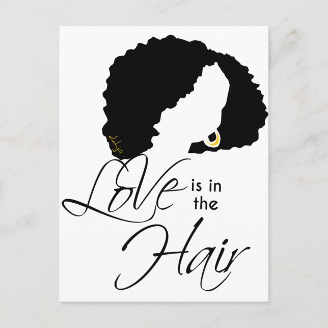 Natural Black Hair | Love is in the Hair Postcard (Front)