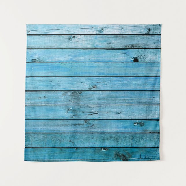 Natural blue wood, textured background. tapestry (Front)