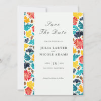 Natural Blue Yellow Watercolor Sunflowers Wedding