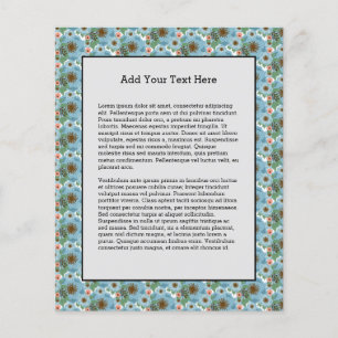 Natural Bohemian Pink Blue Flowers Green Leaves Flyer