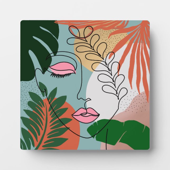 Natural Boho tropical illustration  Plaque (Front)