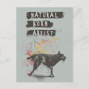 natural born artist postcard