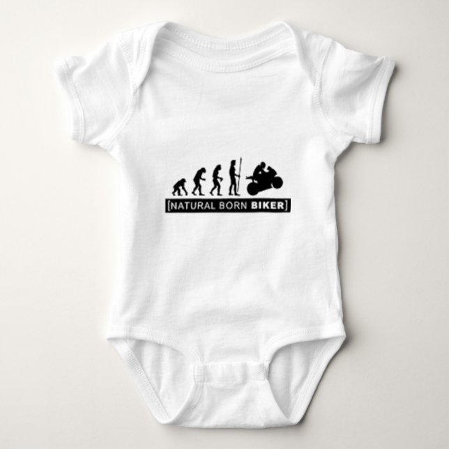 Natural born biker baby bodysuit (Front)