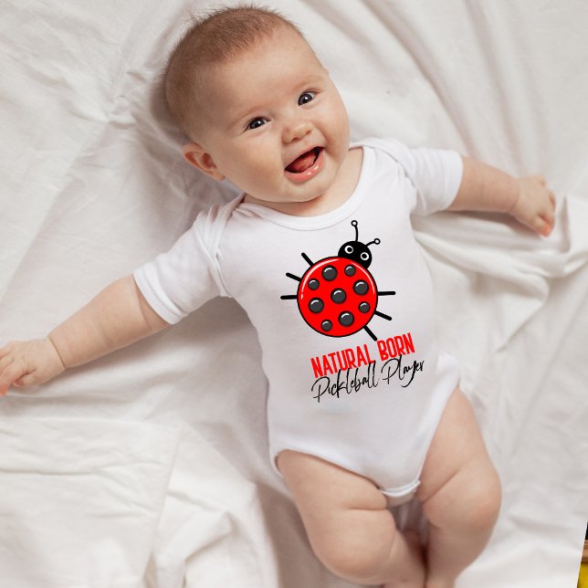 🐞Natural Born Pickleball Player  Baby Bodysuit (Creator Uploaded)