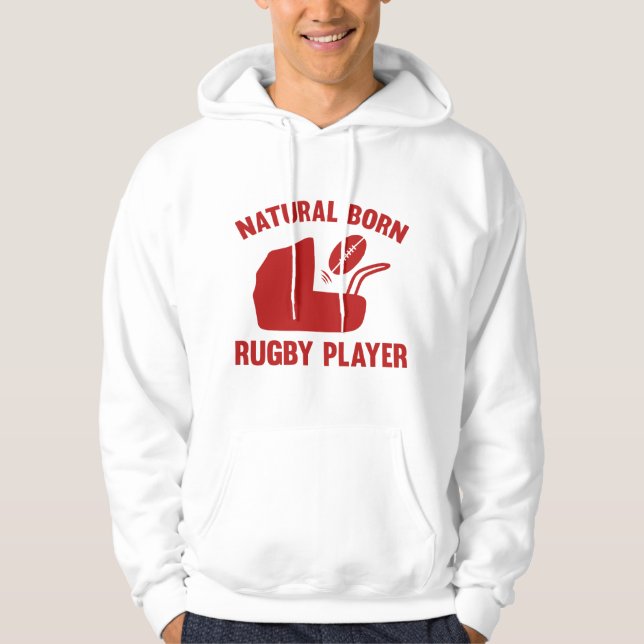 Natural Born Rugby Player Hoodie (Front)