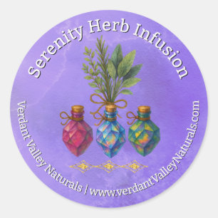 Natural Botanical Herbal Handmade Product  Classic Round Sticker