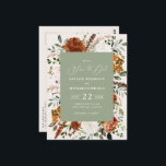 natural botanical rustic elegant modern wedding  p postcard<br><div class="desc">Rustic watercolor floral wedding save the date invite. With beautiful rust,  terracotta,  blush pink,  black and sage green pampas grass eucalyptus watercolor details. This modern wedding invite is sure to set the style for your big day.</div>