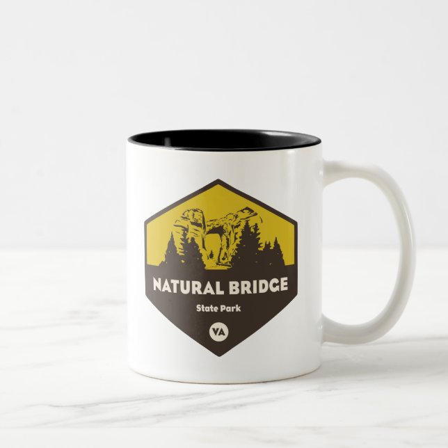 Natural Bridge State Park, Virginia Two-Tone Coffee Mug (Right)