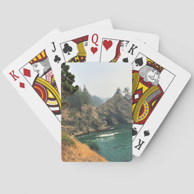 Natural Bridge, Thunder Rock Cove, Oregon Playing Cards (Back)