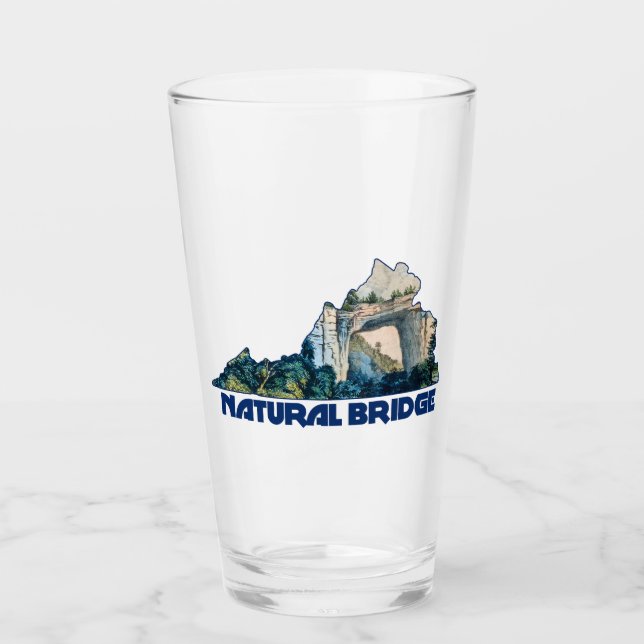 Natural Bridge Virginia State Map Glass (Front)