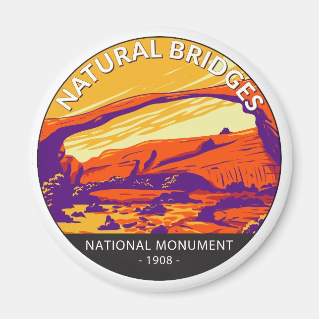 Natural Bridges National Monument Utah Circle Magnet (Front)
