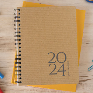 Natural Brown Cardboard Weekly Planner