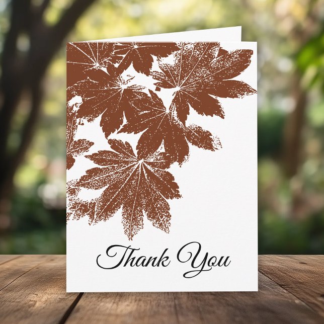 Natural Brown Fall Leaves Sympathy Thank You Card (Creator Uploaded)