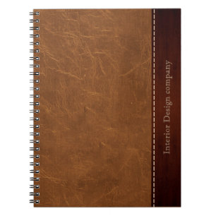 Natural Brown leather look Spiral Notebook