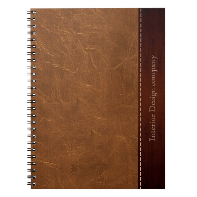 Natural Brown leather look Spiral Notebook (Front)
