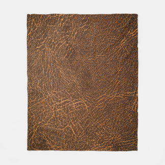 Natural Brown Leather: Textured Background Fleece Blanket