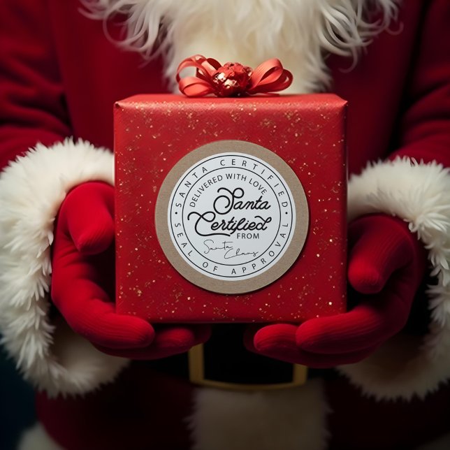 Natural Brown Paper Santa Certified Delivery Seal (Natural Brown Paper Santa Certified Delivery Seal)