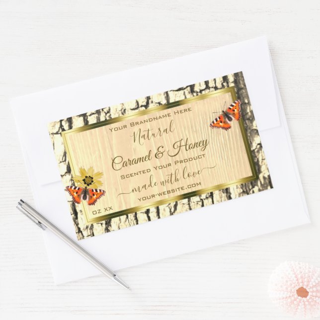Natural Brown Wood Grain Tree Bark Product Labels (Envelope)