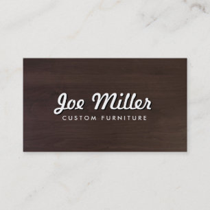 Natural Brown Wood with Stylised Text Business Card