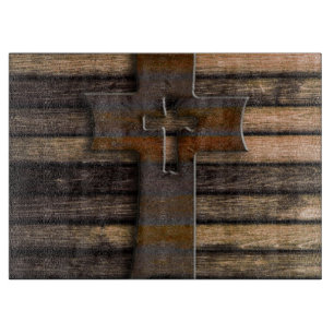 Natural Brown Wooden Cross Cutting Board
