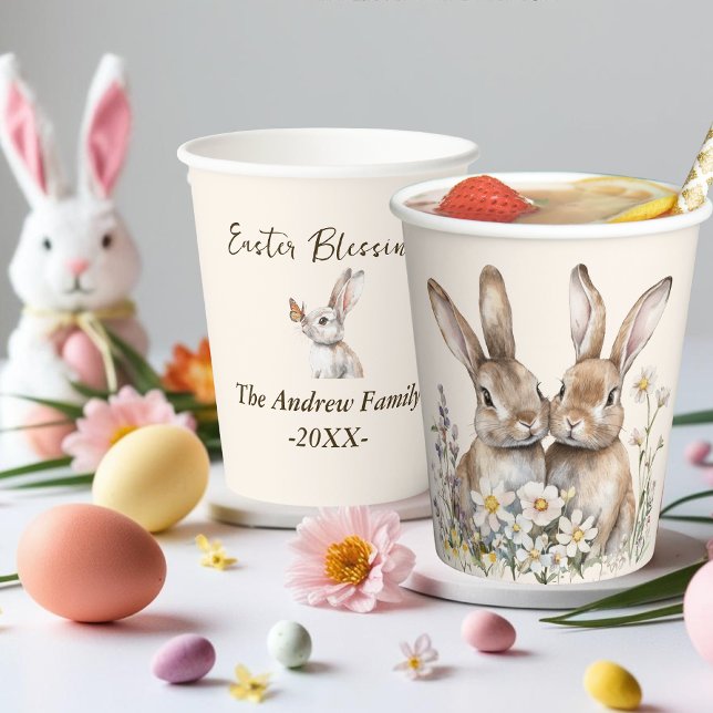 Natural Bunny Custom Bunny Easter Paper Cups (Natural Bunny Custom Bunny Easter Paper Cups)