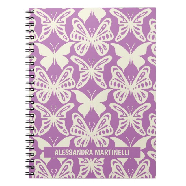 Natural Butterflies on Purple Notebook (Front)