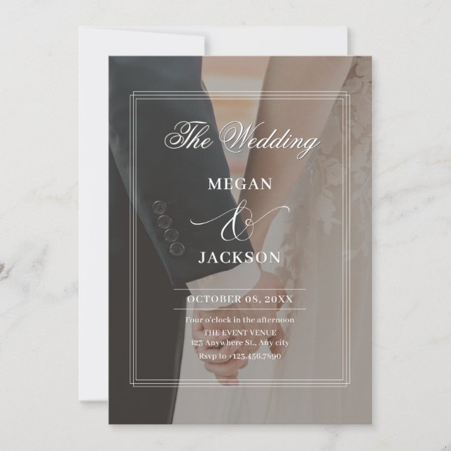 Natural calm photo wedding  invitation (Front)