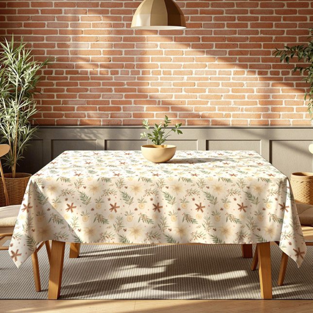 Natural Christmas Holiday – Rustic Farmhouse Decor Tablecloth (Creator Uploaded)
