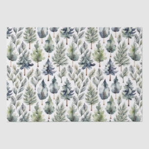 Natural Christmas tree elegant watercolour tissue  Tissue Paper