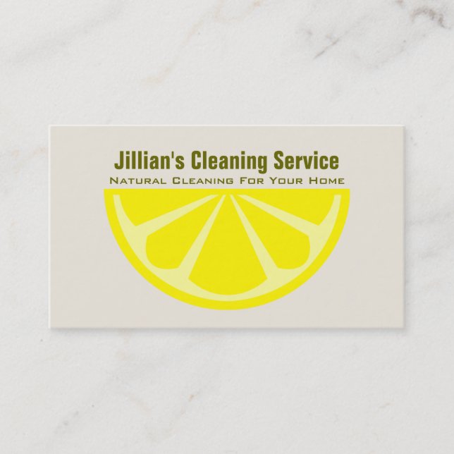Natural Cleaning Service Business Card - Lemon (Front)