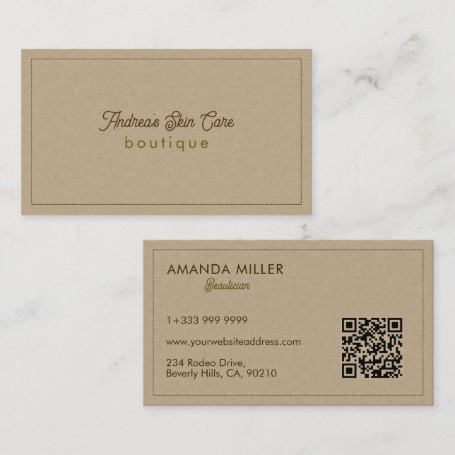 Natural Colour Classic Line Texture Business Card (Front/Back)