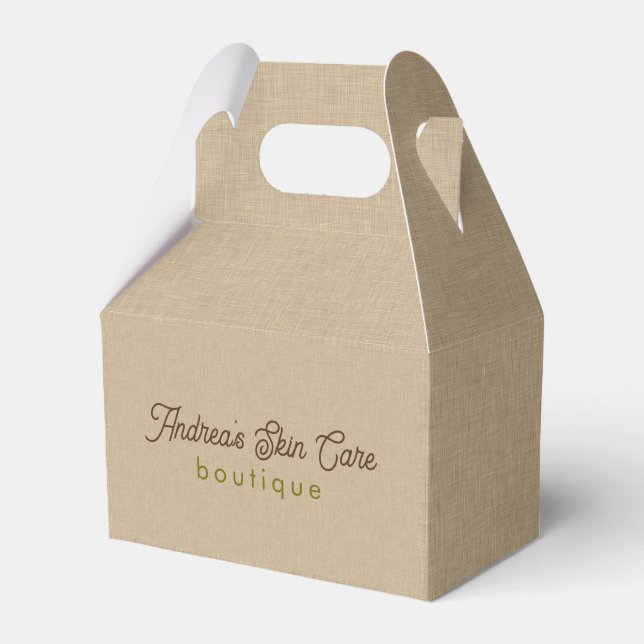 Natural Colour Classic Line Texture Favour Box (Front Side)