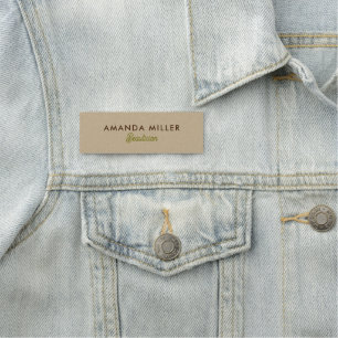Natural Colour Classic Line Texture Name Tag