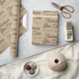 Natural Colour Classic Line Texture Text Pattern Wrapping Paper