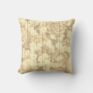 Natural Country Chic Roses Cushion